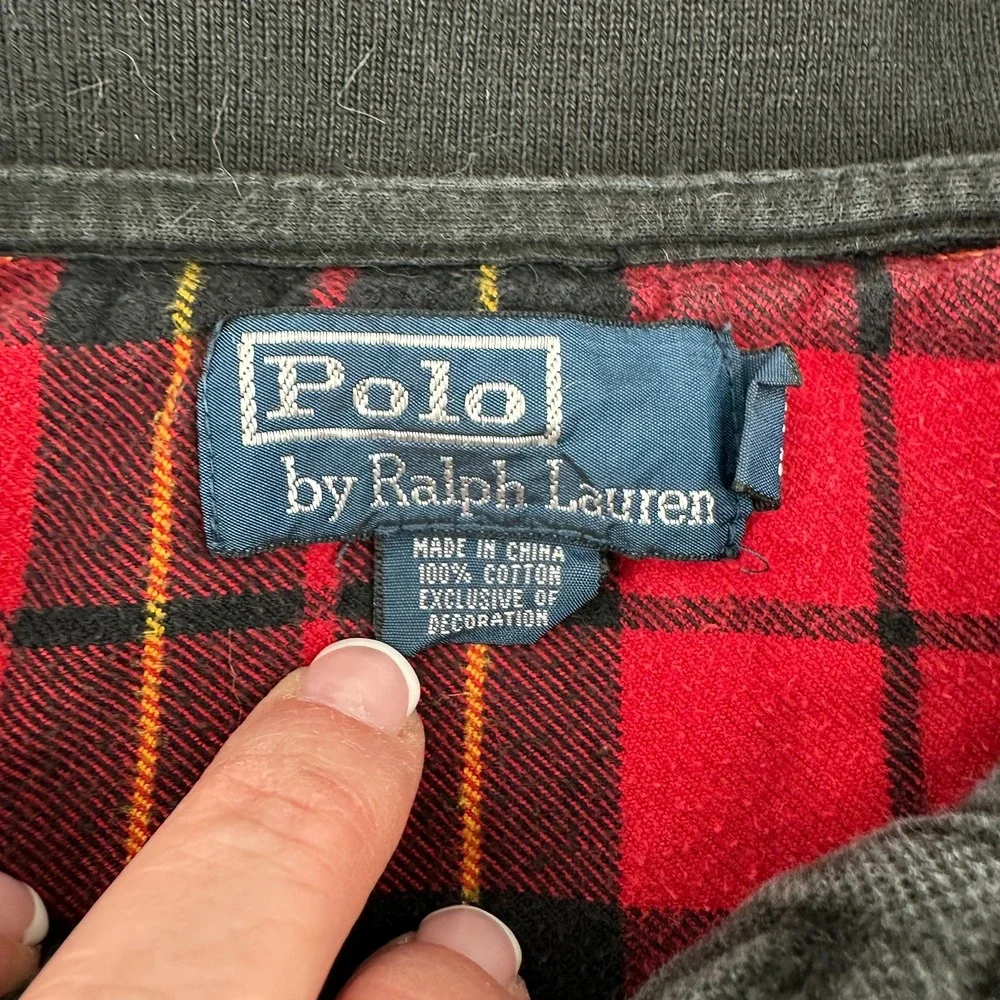 Polo Ralph Lauren Polo Shirt Mens XLarge Black Long Sleeve Pique Red Pony Cotton